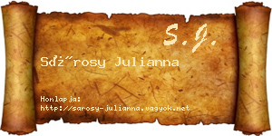 Sárosy Julianna névjegykártya